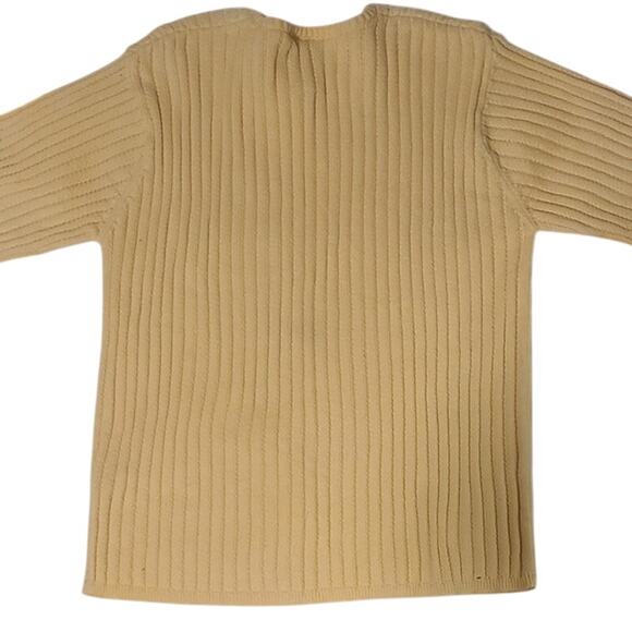 Vintage Butter Yellow Short Sleeve Cotton Sweater- Medium - Picture 3 of 4